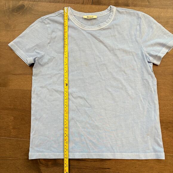 Madewell Women's Cotton Perfect Crewneck Tee in Light Pool size XS NWT - Picture 5 of 8